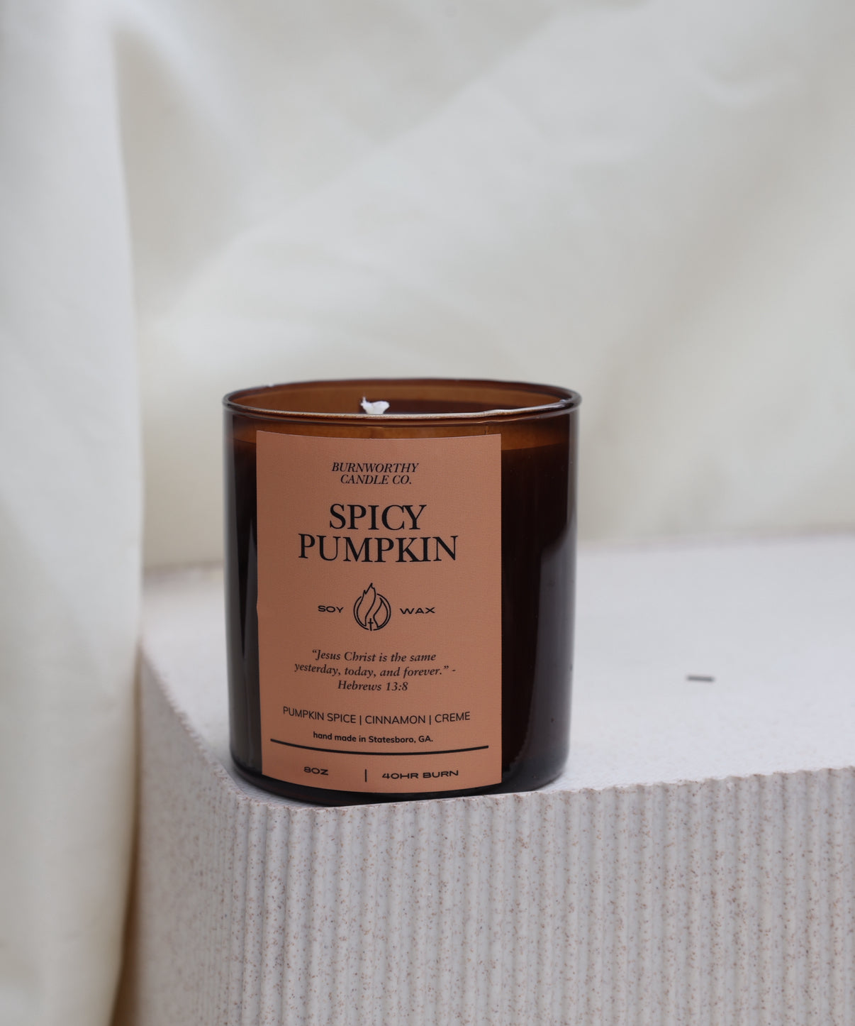 Spicy Pumpkin 8oz Soy Candle | 60hr Burn