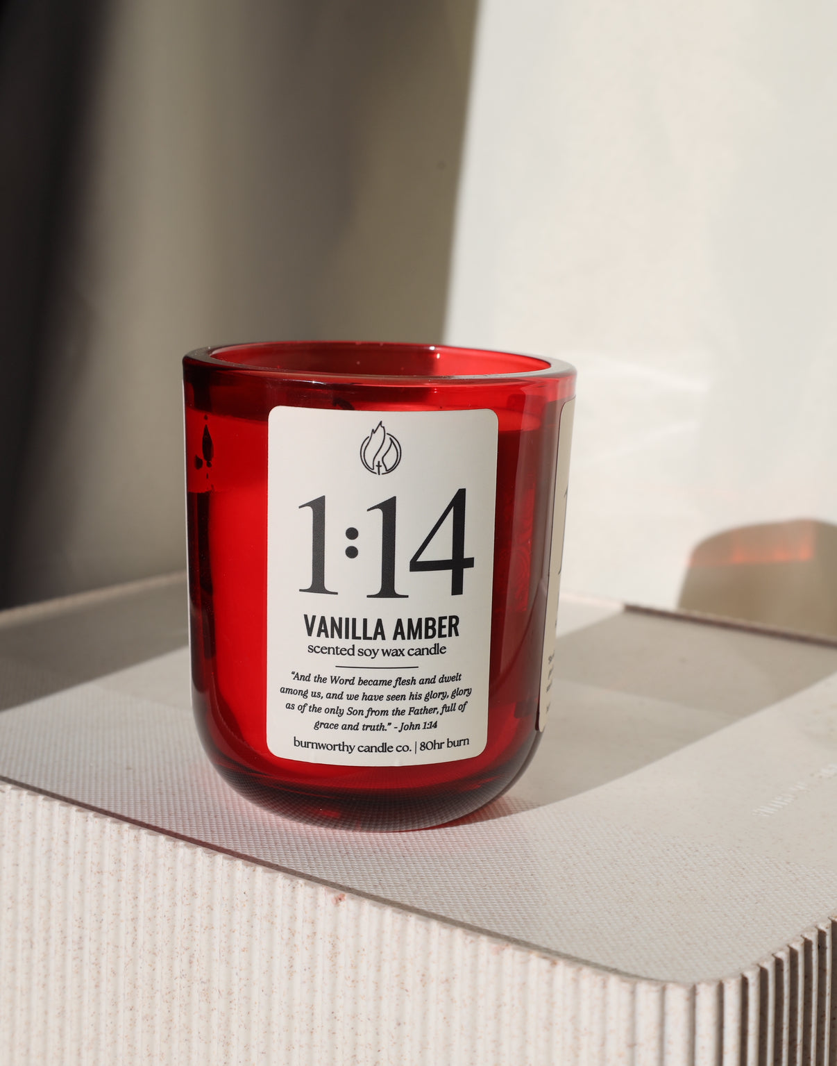 Vanilla Amber Soy Candle | 80hr Burn