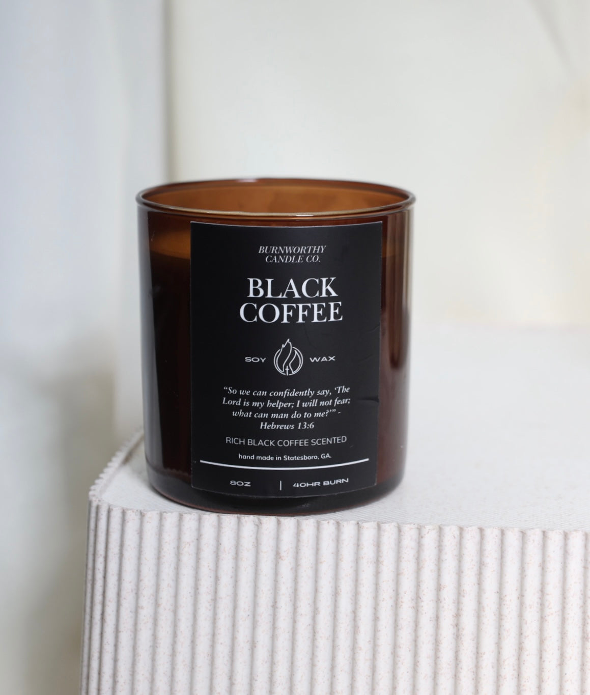 Black Coffee 8oz Soy Candle | 60hr Burn