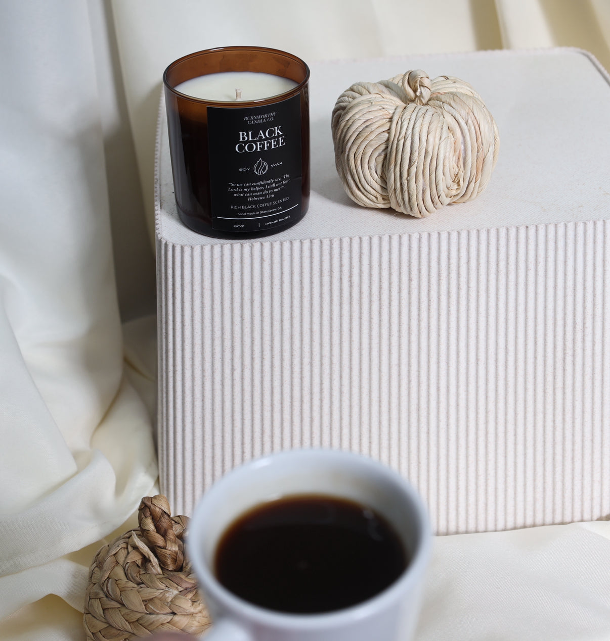 Black Coffee 8oz Soy Candle | 60hr Burn