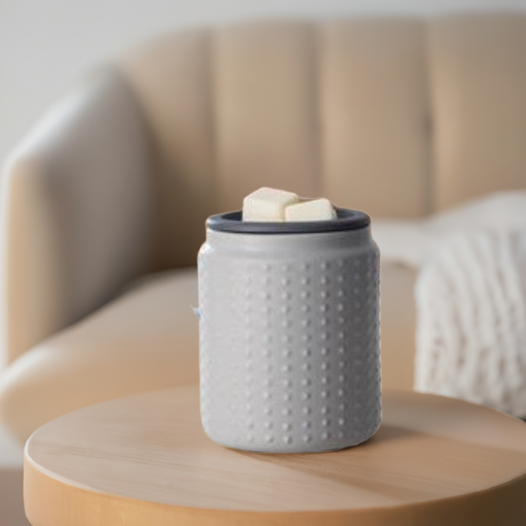 Gray Hobnail Flip Dish Wax Melter