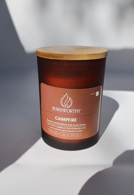 Campfire | Non-toxic 100% Soy Wax Candle | Handmade Fall Scent - BURNWORTHY CANDLE CO.