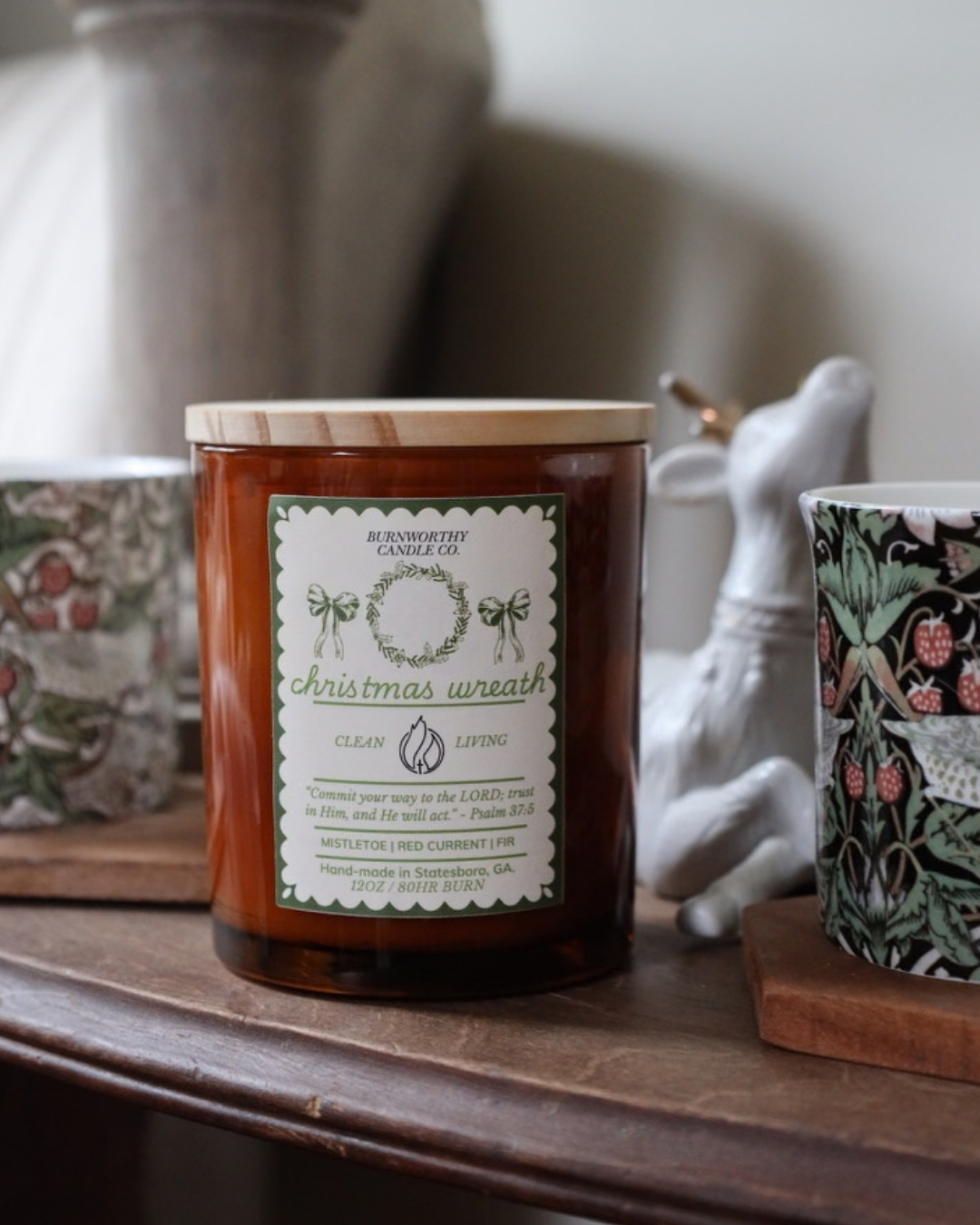 Christmas Wreath | 12oz Handcrafted Soy Candle
