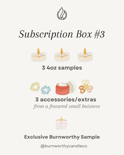 Burnworthy MatchBox | 3 Candles + Featured Accessories