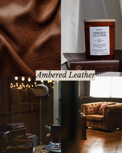 Ambered Leather 12oz Candle