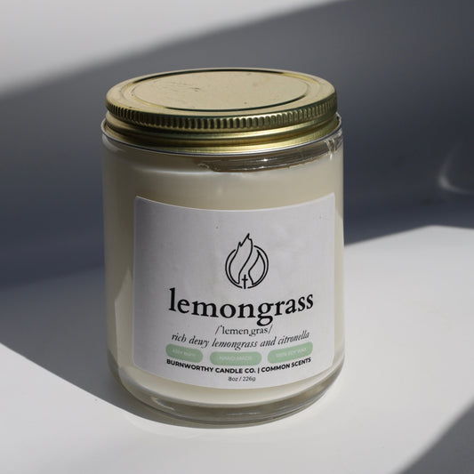 Lemongrass | 100% Soy Wax | USA Made + Sourced - BURNWORTHY CANDLE CO.