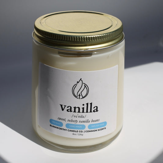 Vanilla | 100% Soy Wax | USA Made + Sourced - BURNWORTHY CANDLE CO.