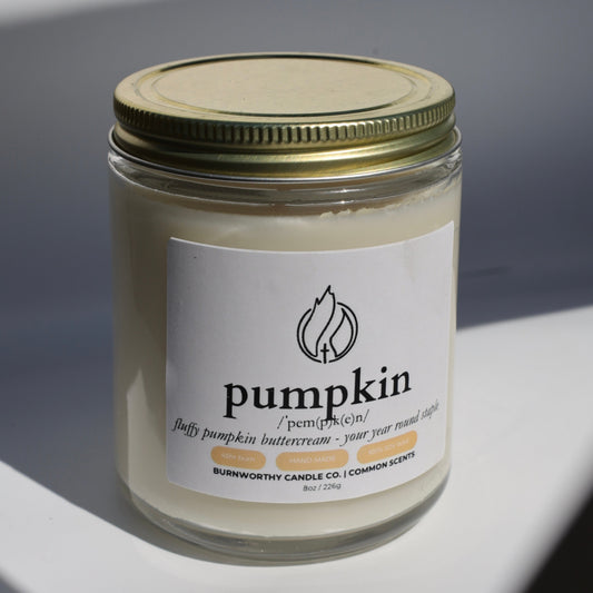 Pumpkin | 100% Soy Wax | USA Made + Sourced - BURNWORTHY CANDLE CO.