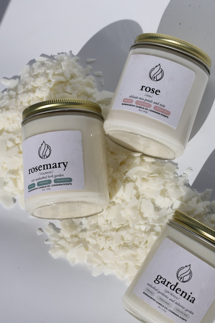 Common Scents Sampler | Non-toxic 100% Soy Wax Candles | Bundle + Save 25% - BURNWORTHY CANDLE CO.