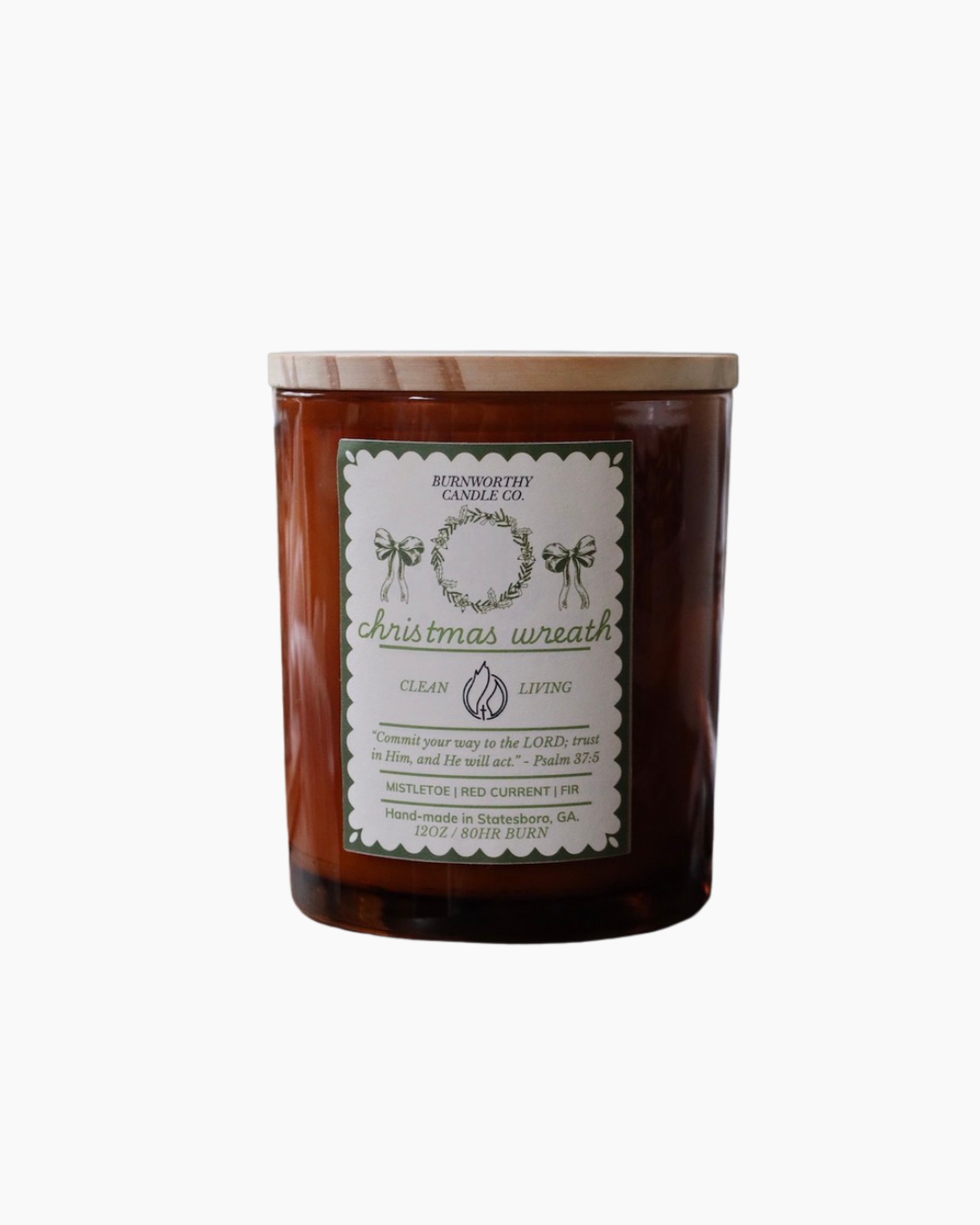 Christmas Wreath | 12oz Handcrafted Soy Candle