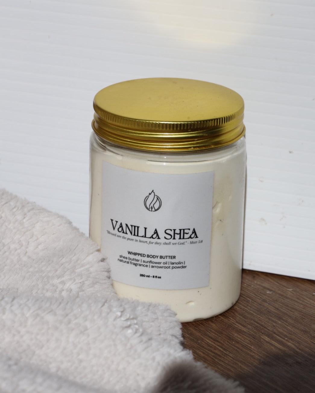 Vanilla Shea Non-toxic Whipped Body Butter - BURNWORTHY CANDLE CO.