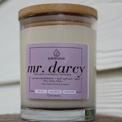 Mr Darcy | Non-toxic 100% Soy Wax Candles | LIT Collection - BURNWORTHY CANDLE CO.