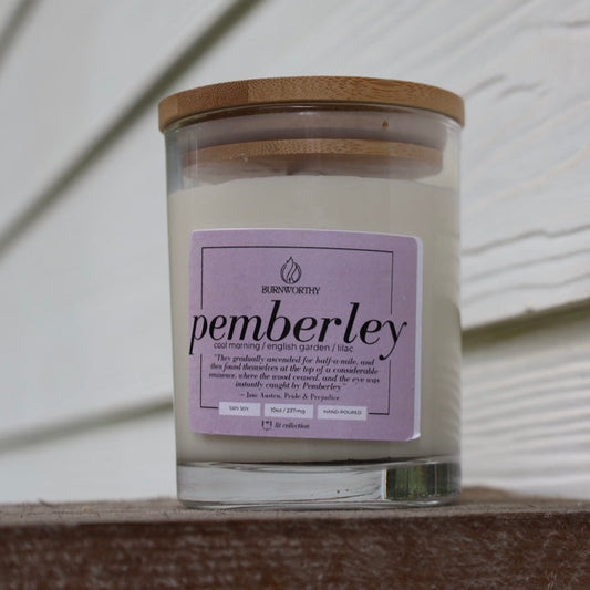 Pemberley | Non-toxic 100% Soy Wax Candles | LIT Collection - BURNWORTHY CANDLE CO.
