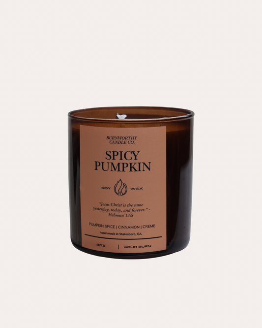 Spicy Pumpkin 8oz Soy Candle | 60hr Burn