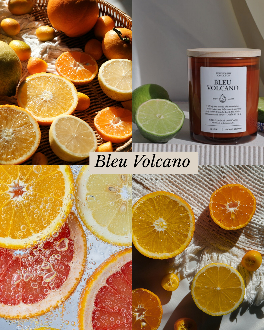 Bleu Volcano 12oz Candle