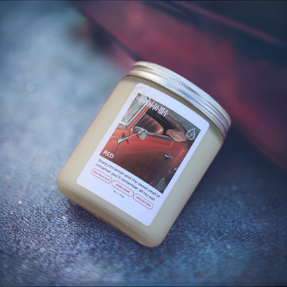 TSwift Red Candle | Non-toxic 8oz Soy Wax - BURNWORTHY CANDLE CO.
